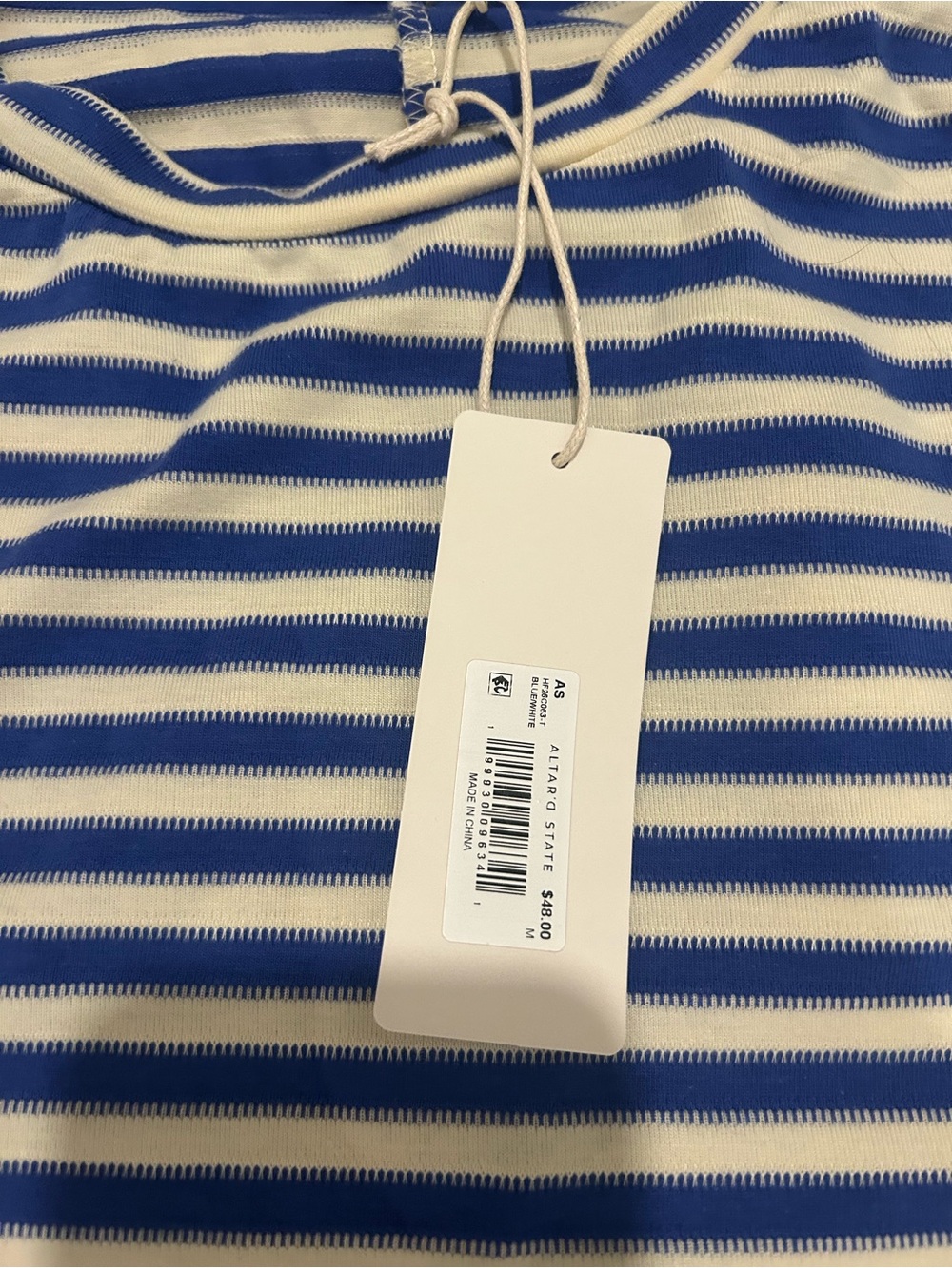 Altard State Blue & White Striped Cotton Lounge Set - Short Sleeve Top & Shorts - Picture 7 of 8